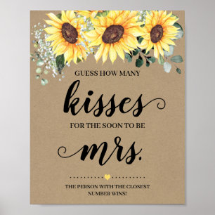 Cuántos besos para la futura Sra. Señal de girasol