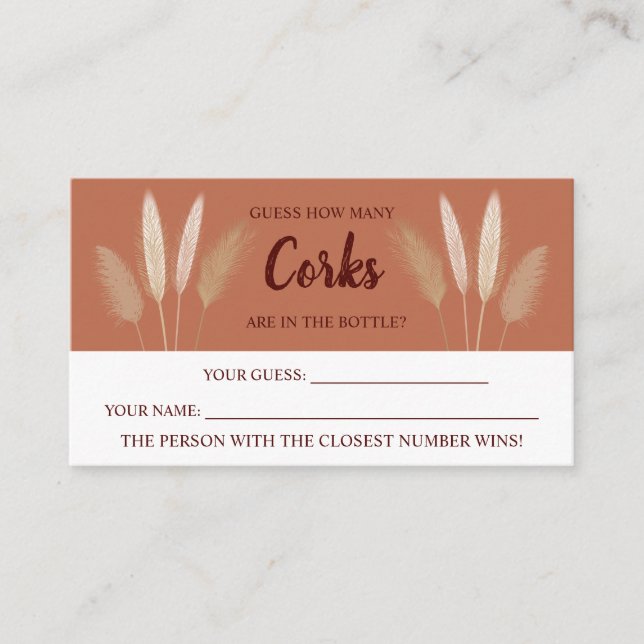 Cuantos Corchos Pampas Tarjeta de Juego de Ducha B (Anverso)