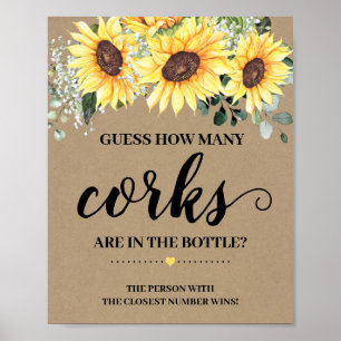 Cuántos Corchos Señal de juego de ducha de girasol