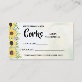 Cuántos Corks Sunflower Ducha de novia Tarjeta de 