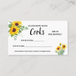 Cuántos Corks Sunflower Ducha de novia Tarjeta de