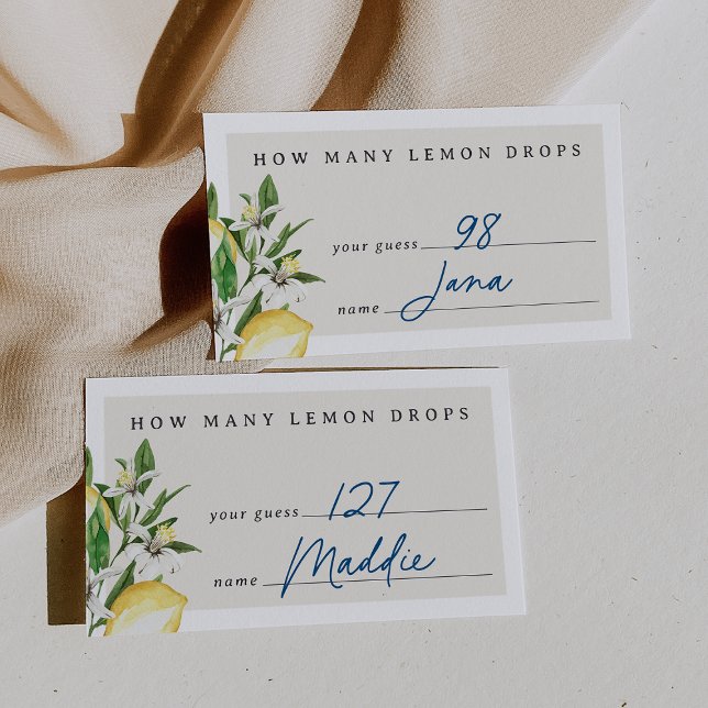 ¿Cuántos Limones Caen En La Tarjeta De Juego Jar? (Lemon candy guessing game cards)