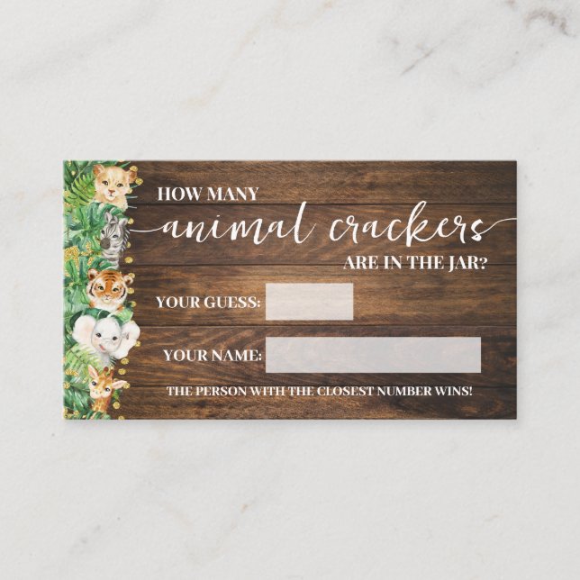 Cuantos petardos animales Safari Tarjeta de Juego  (Anverso)