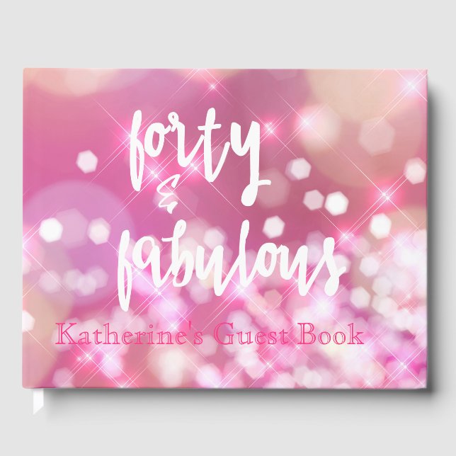 Cuarenta y fabuloso libro de invitados con brillo  (Anverso)