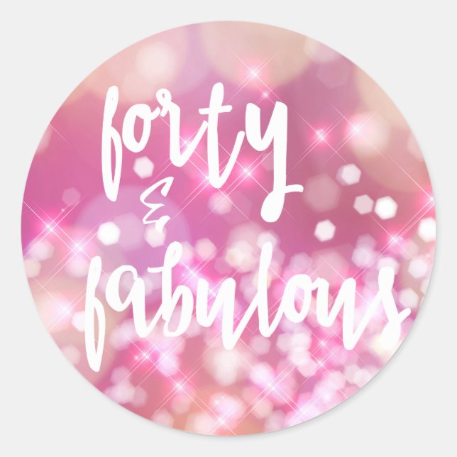 Cuarenta y fabulosos - Glam 40 Pegatinas de cumple (Anverso)
