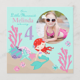 Cuarta invitación del cumpleaños de la sirena