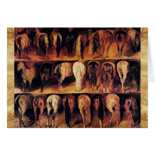 Cuarteles traseros de caballos, pergamino marrón (Anverso (Horizontal))