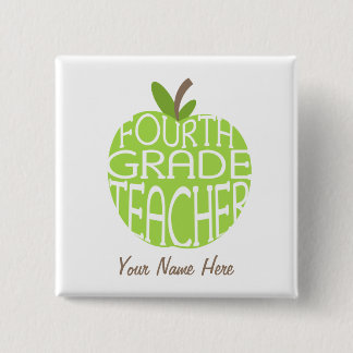 Cuarto botón del profesor del grado - Apple verde