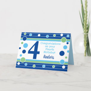 Cuarto Cumpleaños Tarjeta Personalizada!