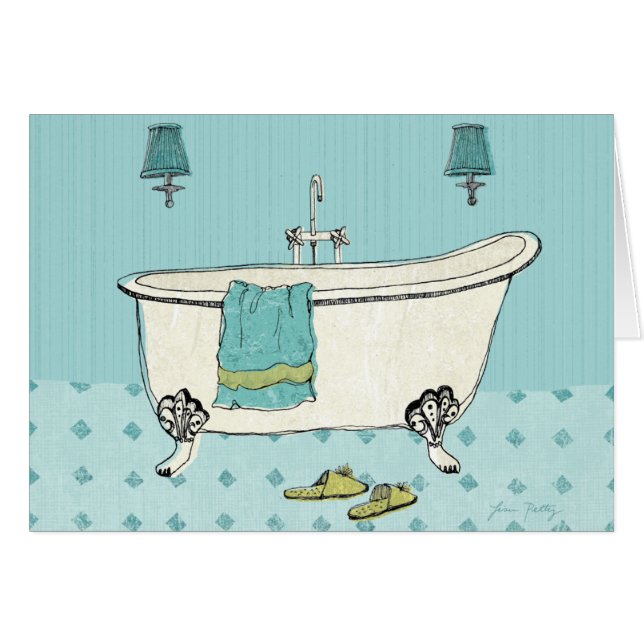 Cuarto de baño azul pasado de moda (Anverso (Horizontal))