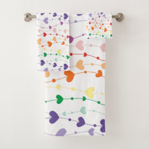 Cuarto de baño de bonito Rainbow Hearts Pattern pa