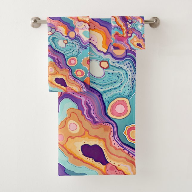 Cuarto de baño de Patrón Colorido Funky Abstract (In situ)