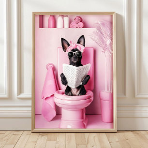 Cuarto de Baño Mini Pinscher Impresión Póster Dive