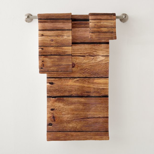 Cuarto de baño Toalla Naranja de Madera Rústica (In situ)