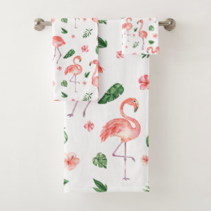 Cuarto de baño Trópico De Patrón Flamingo Rosa