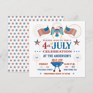 Cuarto de la invitación del fiesta de julio
