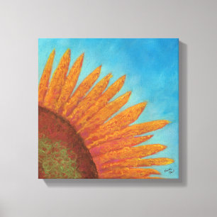 Cuarto de sol en la impresión de lienzo azul