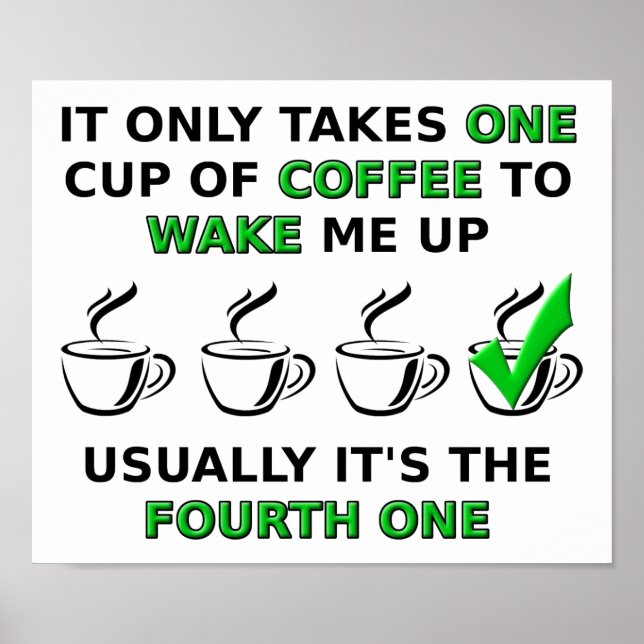 Cuarto Póster Divertido de Una Taza (Frente)