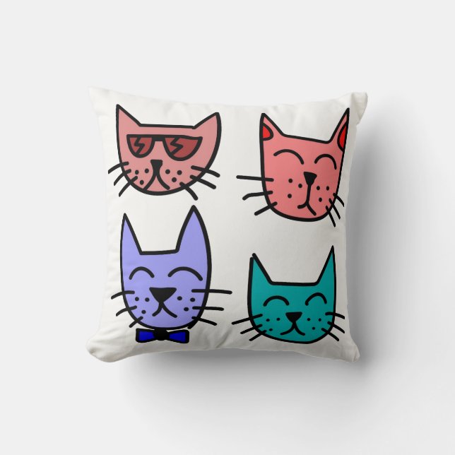 Cuatro almohadas de gatos Guay (Anverso)