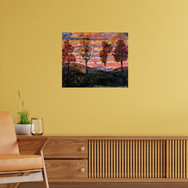 Cuatro árboles, arte de Egon Schiele, (Salón 2)