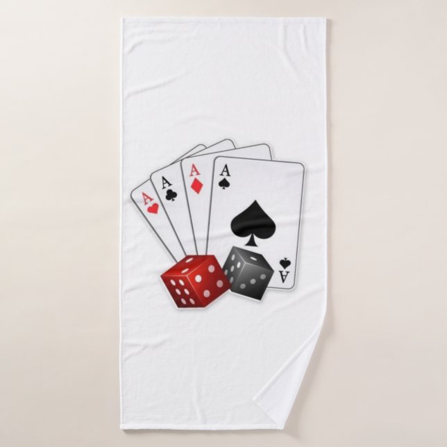 Cuatro ases y dados (Toalla de baño)