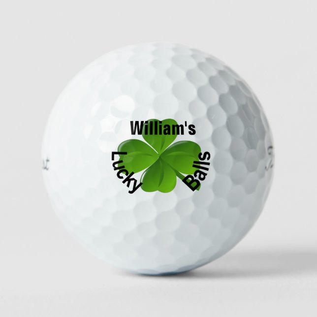 Cuatro bolas de golf personalizadas Clover Lucky (Anverso)
