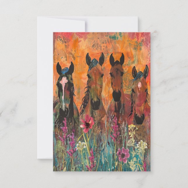 Cuatro caballos salvajes (Anverso)