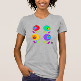 Cuatro coloridas flores de fibonacci camiseta