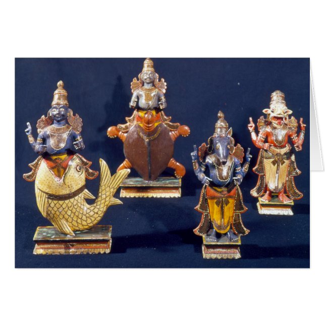 Cuatro de las encarnaciones de Vishnu (Anverso (Horizontal))