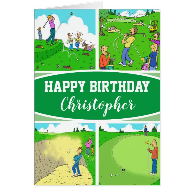 Cuatro divertidos Personalizados de Golfer (Frente)