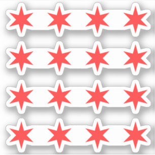 Cuatro estrellas de la bandera de Chicago pegatina