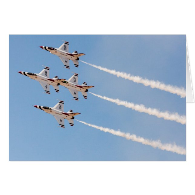 Cuatro F-16 Thunderbirds vuelan en formación cerra (Anverso (Horizontal))