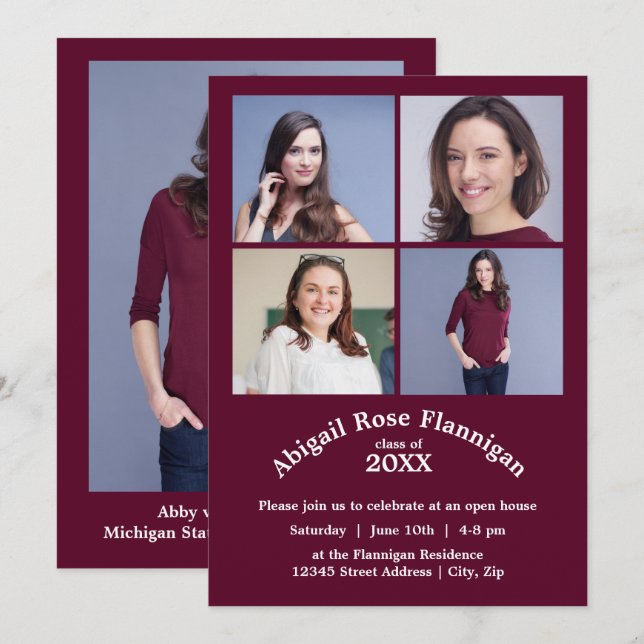 Cuatro fotos reúnen la Invitación de Borgoña Grad (Anverso / Reverso)