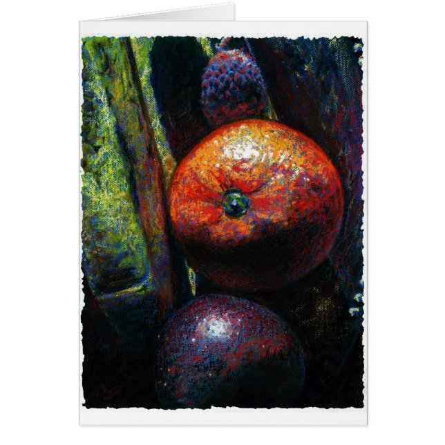 Cuatro frutas: Naranja, banana, ciruela, liaca (Frente)
