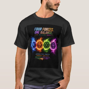 Cuatro Fuerzas Una Camiseta de Equilibrio Fuego
