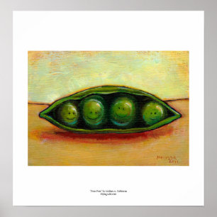 Cuatro guisantes en un pod divertido arte original