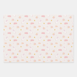 Cuatro Hojas de Papel de Regalo de Unicornio Mágic