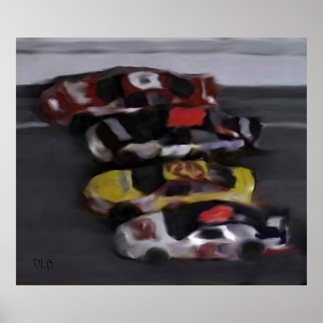 Cuatro impresiones NASCAR anchas (Frente)