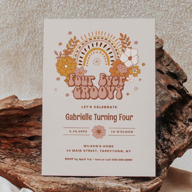 Cuatro invitaciones de cumpleaños de Groovy (Subido por el creador)