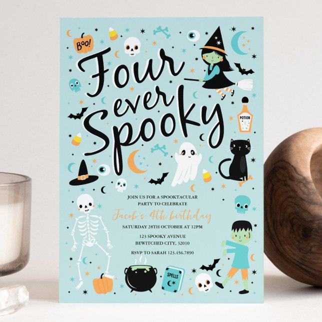 Cuatro invitaciones de cumpleaños de Halloween sie (Subido por el creador)