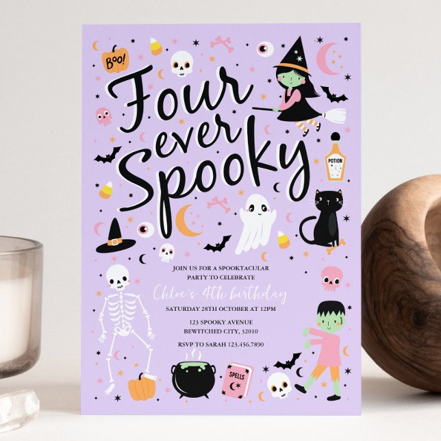 Cuatro invitaciones de cumpleaños de Halloween sie (Subido por el creador)
