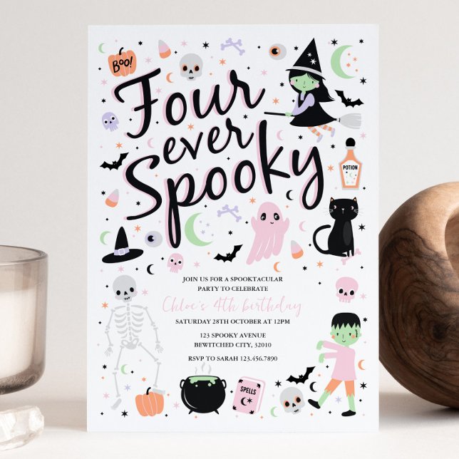 Cuatro invitaciones de cumpleaños de Halloween sie (Subido por el creador)