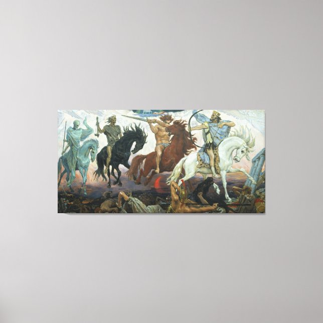 Cuatro jinetes de lienzo Viktor Vasnetso (Anverso)