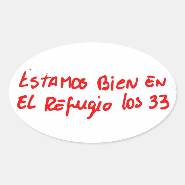 Cuatro mineros chilenos compiten con Pegatinas (Anverso)