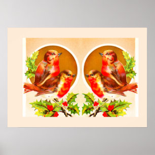 Cuatro petirrojos de Navidad póster