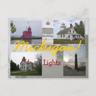 Cuatro postales de Michigan Lighthouses
