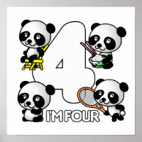 CUATRO POSTERS DE PANDAS - PERSONALIZAR