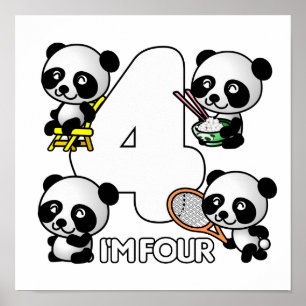 CUATRO POSTERS DE PANDAS - PERSONALIZAR