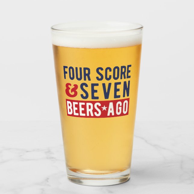 Cuatro Puntuaciones Y Siete Cervezas Hace 4 De Jul (Anverso (lleno))