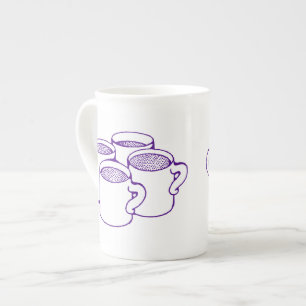 Cuatro Tazas Moradas (Arte de Línea)